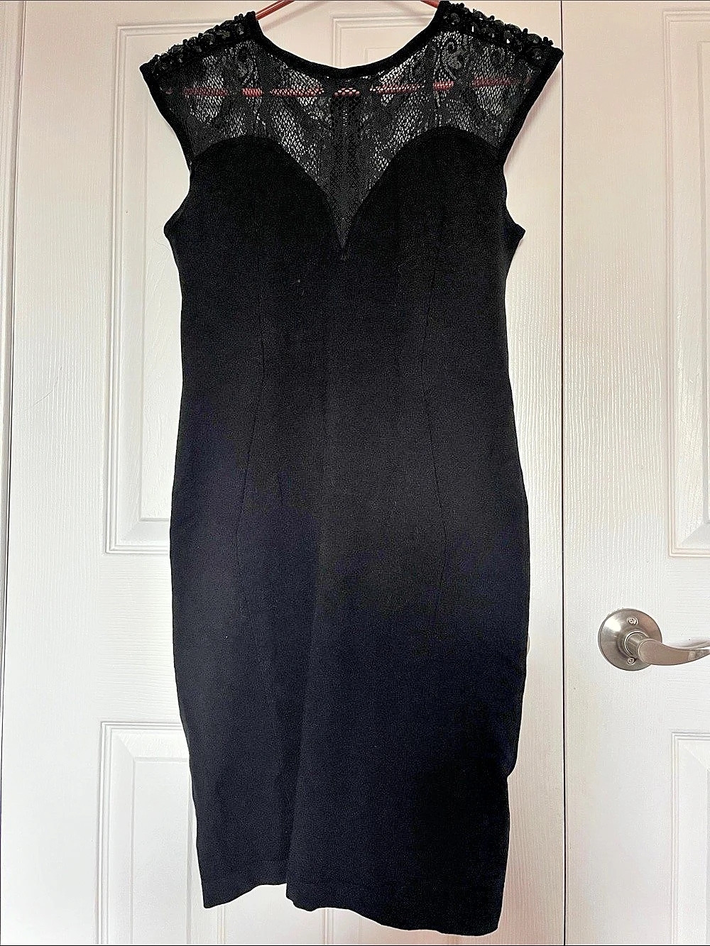 Guess Black Lace Midi Dress Size Large Like New